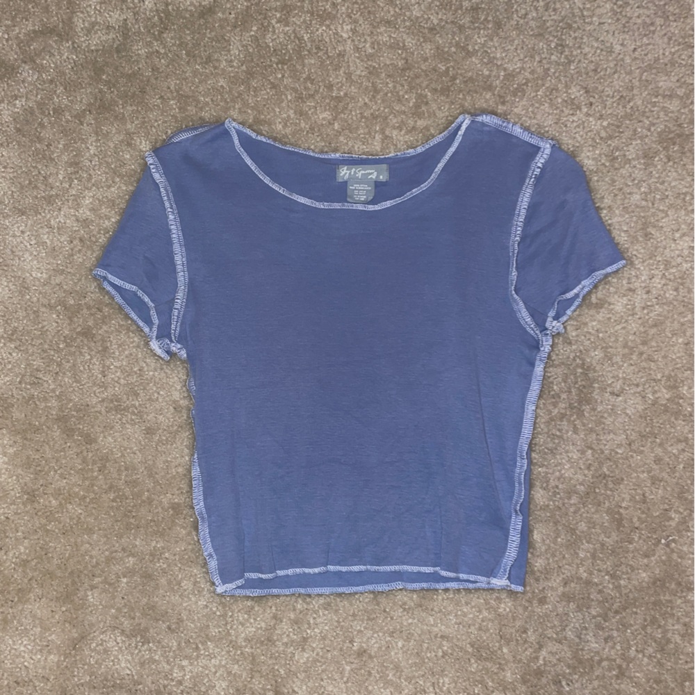 Blue Crop Top (Seams on outside)